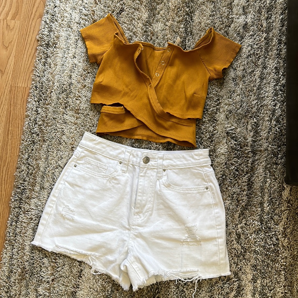 Small shorts and small top